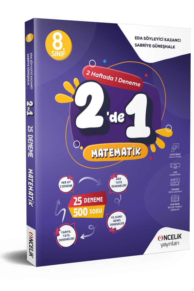 8. SINIF MATEMATİK 2 HAFTADA 1 DENEME & 2`de 1