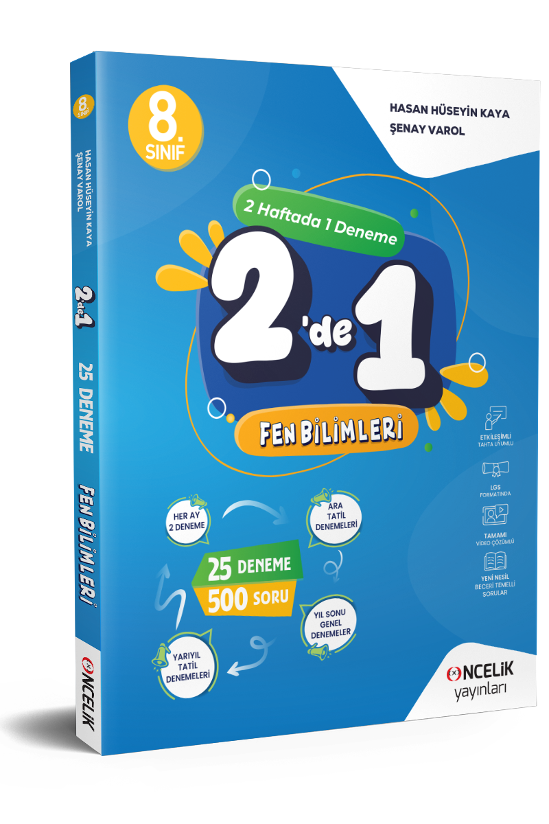 8. SINIF FEN BİLİMLERİ 2 HAFTADA 1 DENEME & 2`de 1